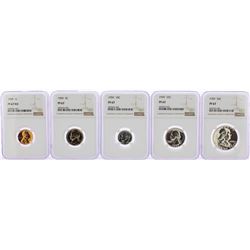 1959 (5) Coin Proof Set NGC Graded PF67