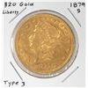 Image 1 : 1879-S $20 Liberty Head Double Eagle Gold Coin