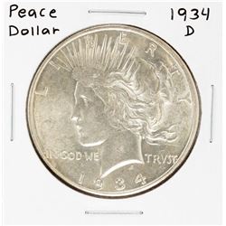 1934-D $1 Peace Silver Dollar Coin