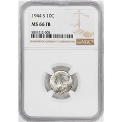 1944-S Mercury Dime Coin NGC MS66FB