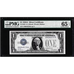1928A $1 Silver Certificate Note Fr.1601 PMG Gem Uncirculated 65EPQ