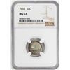 Image 1 : 1954 Roosevelt Dime Coin NGC MS67