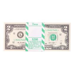 Pack of (100) Consecutive 2013 $2 Federal Reserve STAR Notes San Francisco