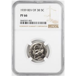 1939 Rev of 38' Proof Jefferson Nickel Coin NGC PF66