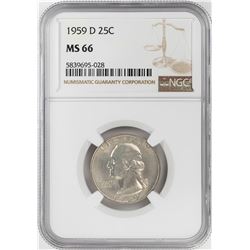 1959-D Washington Quarter Coin NGC MS66