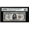 Image 1 : 1934 $5 Hawaii WWII Emergency Issue Federal Reserve Note PMG Gem Uncirculated 65EPQ