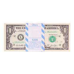 Pack of (100) Consecutive 2013 $1 Federal Reserve STAR Notes San Francisco