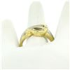 Image 4 : Estate 18k Two Tone Gold 0.12 ctw Round Cut Diamond Open Interlocking Heart Ring