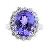 Image 2 : 9.25 ctw Tanzanite and Diamond Ring - Platinum