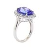 Image 4 : 9.25 ctw Tanzanite and Diamond Ring - Platinum