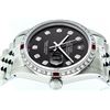 Image 4 : Rolex Mens Stainless Steel Black Diamond & Ruby 36MM Datejust Wristwatch