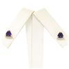 Image 3 : 14k Yellow Gold 1.20 ctw Prong Set Trillion Cut Amethyst Solitaire Stud Earrings