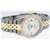 Image 3 : Rolex Mens 2 Tone 14K MOP Princess Cut Diamond Datejust Wristwatch With Rolex Bo