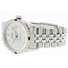 Image 6 : Rolex Mens Stainless Steel Gray Diamond & Ruby Datejust Wristwatch