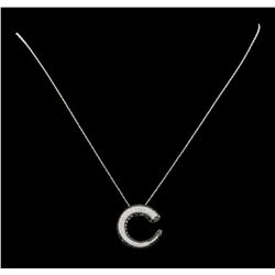 1.00 ctw Diamond Pendant With Chain - 14KT White and Black Rhodium Plated Gold