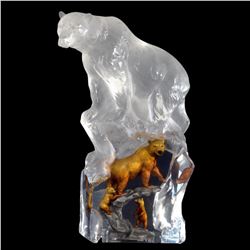 Kitty Cantrell,  First Dawn (Bear)  Limited Edition Mixed Media Lucite Sculpture