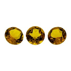 14.36 ctw.Natural Round Cut Citrine Quartz Parcel of Three