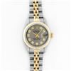 Image 2 : Rolex Ladies 2 Tone 14K Slate Grey Diamond 26MM Datejust Wristwatch