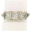 Image 4 : 10k Two Tone Gold 0.25 ctw Diamond Open Filigree Milgrain Work Band Ring