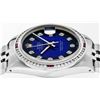 Image 5 : Rolex Mens SS Blue Vignette Diamond & Ruby Channel Set Diamond Datejust Wristwat