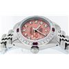 Image 6 : Rolex Ladies Stainless Steel Salmon Stamp Diamond & Ruby Datejust Wristwatch