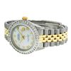 Image 5 : Rolex Mens 2 Tone 14K MOP Roman 3 ctw Channel Set Diamond Datejust Wristwatch