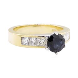 1.33 ctw Sapphire and Diamond Ring - 14KT Yellow Gold