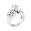 Image 4 : 1.20 ctw Diamond Semi Mount Ring with CZ Center - 14KT White Gold