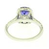 Image 7 : 14k White Gold 3.03 ctw Diamond and Cushion Cut Tanzanite Quality Modern Ring