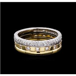 0.85 ctw Diamond Ring - 14KT Two-Tone Gold