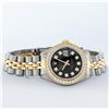 Image 4 : Rolex Ladies 2 Tone 14K Black Diamond Bezel & 1 ctw Bezel Datejust