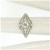 Image 8 : 18k White Gold Filigree 0.41 ctw European Cut Diamond Ring