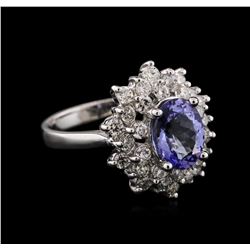 14KT White Gold 2.03 ctw Tanzanite and Diamond Ring