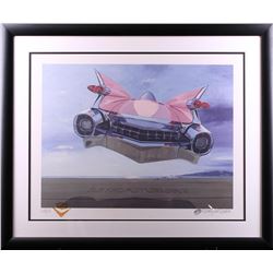 Harold James Cleworth Retrofuturism Pink Cadillac Limited Edition Lithograph