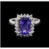 Image 2 : 3.25 ctw Tanzanite and Diamond Ring - 14KT White Gold