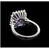 Image 3 : 3.25 ctw Tanzanite and Diamond Ring - 14KT White Gold