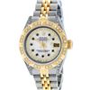 Image 2 : Rolex Ladies 2 Tone 18K MOP Sapphire String Diamond Lugs Datejust Wristwatch Wit