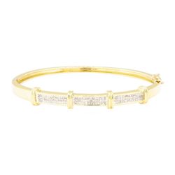 1.70 ctw Diamond Bangle Bracelet - 14KT Yellow Gold