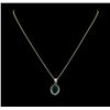 Image 1 : 4.02 ctw Emerald and Diamond Pendant With Chain - 14KT Yellow Gold