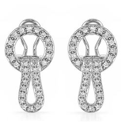 18k White Gold 0.50CTW Diamond Earrings, (SI1-SI2/G-H)