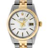 Image 1 : Rolex Mens 2 Tone 14K White Index 36MM Datejust Wristwatch With Rolex Box
