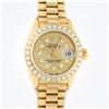 Image 2 : Rolex Ladies 18K Yellow Champagne String Diamond President Wristwatch With Rolex