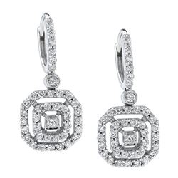 14k White Gold 1.00CTW Diamond Earrings, (I1-I2/H-I)