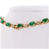 Image 3 : 20.56 ctw Emerald and 1.50 ctw Diamond 14K Yellow Gold Necklace