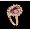 Image 4 : 1.32 ctw Pink Tourmaline and Diamond Ring - 14KT Rose Gold