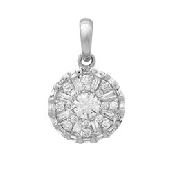 14k White Gold 0.41CTW Diamond Pendant, (SI2-SI3/H-I)