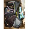 Image 2 : LOT OF BIKE SEATS, TIRE TUBES, INTEXT PUMP, BIKE HELMETS, AND PADS