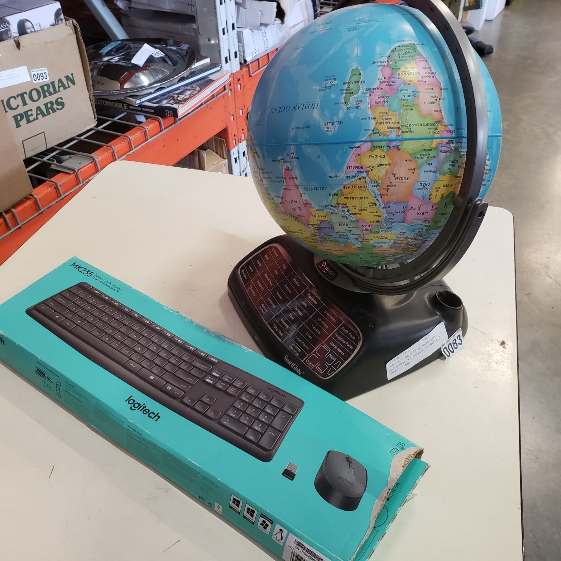 Oregon Keyboard LOGITECH BLUETOOTH KEYBOARD AND MOUSE W/ OREGON SCIENTIFIC SMART GLOBE