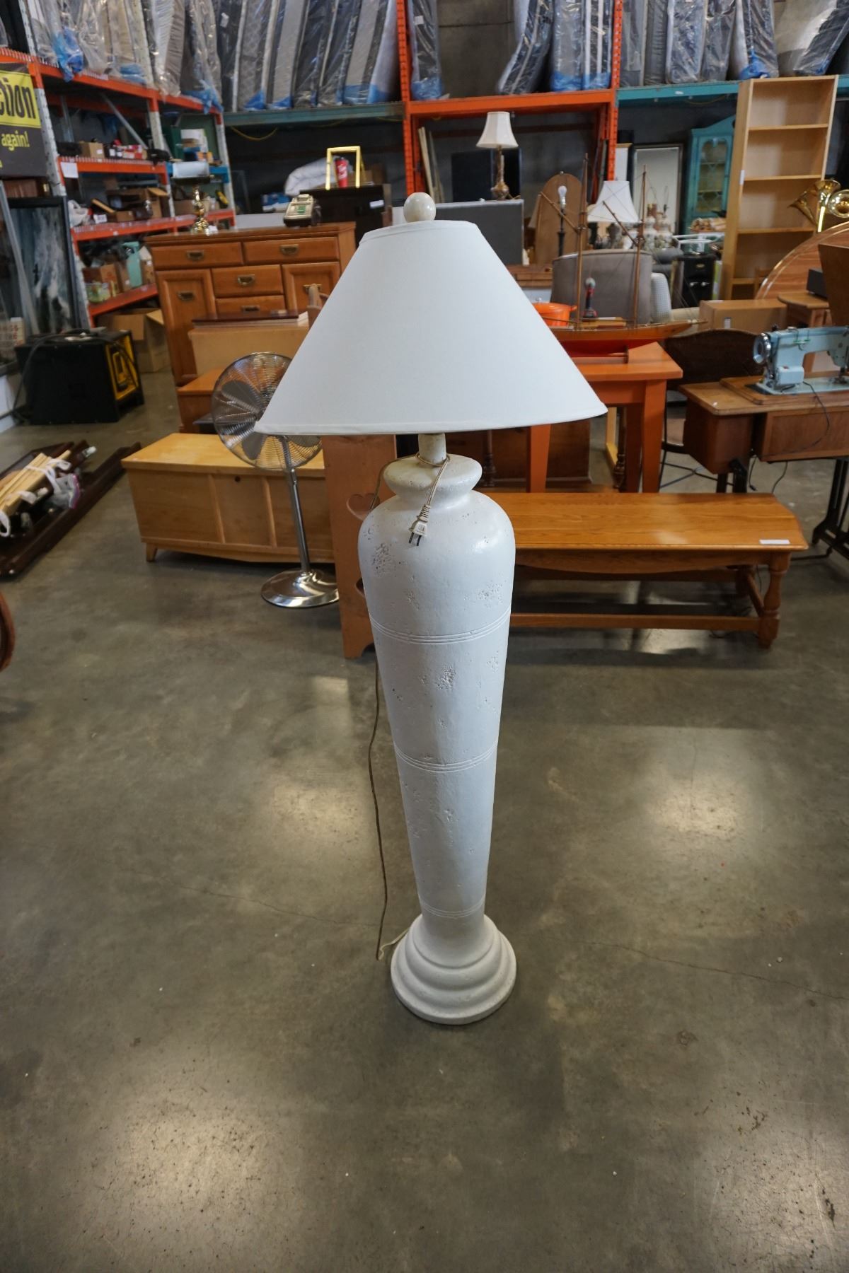LARGE CERAMIC FLOOR LAMP - APPROX 5 FOOT TALL