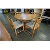 Image 2 : OAK DINING TABLE W/ 4 CHAIRS